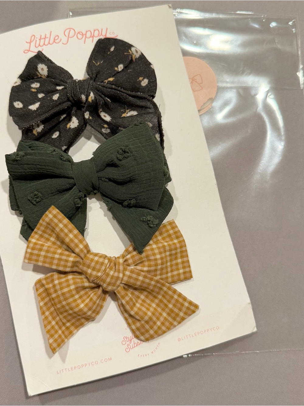 Little Poppy co toddler/kids Bow Clip Set (3)